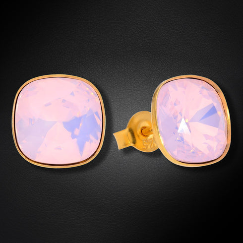 Sudraba auskari "Apžilbinošs Mirdzums (Rose Water Opal)" ar Swarovski™ kristāliem